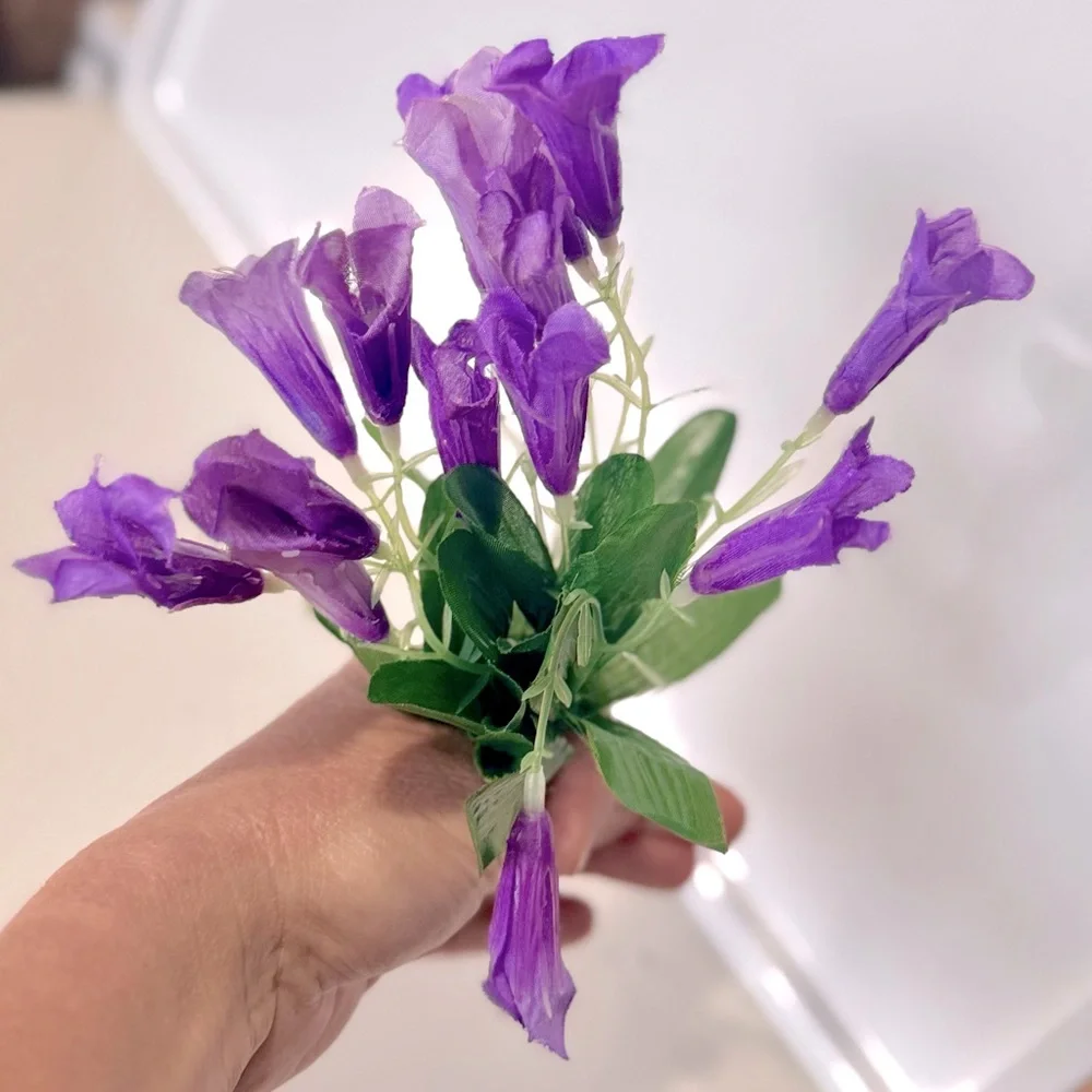 Purple Canterbury Bells Campanula Flower Picks Floral Decor Arrangement Wreath